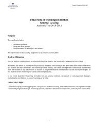 General Catalog - UW Bothell