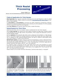 Thick Resist Processing - MicroChemicals