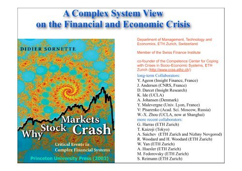 A Complex System View on the Financial and Economic Crisis