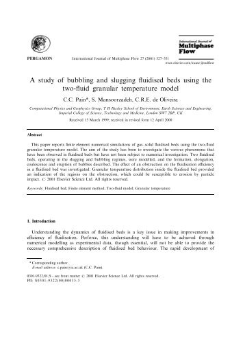 A study of bubbling and slugging fluidised beds using the two-fluid ...