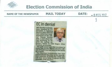 Media Comments 8.2.2012 - Election Commission of India