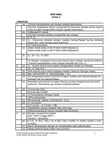 1 SPM KIMIA kertas 2 JAWAPAN 1. (a) (i)Untuk ... - Tutor