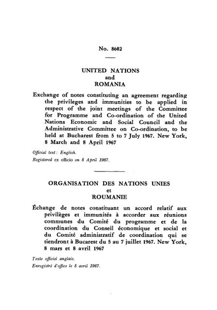 Treaty Series Recuei dens Traitds - United Nations Treaty Collection