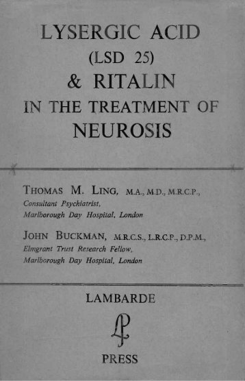 LYSERGIC ACID & RITALIN NEUROSIS - Giorgio Samorini Network