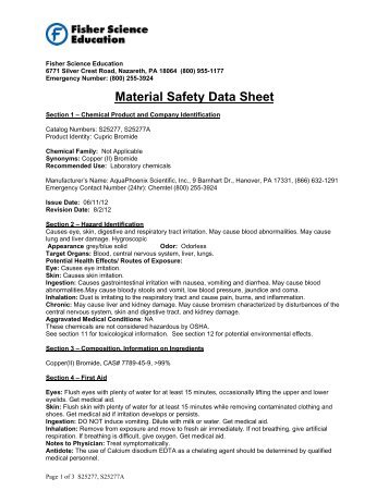 Material Safety Data Sheet - Fisher Scientific