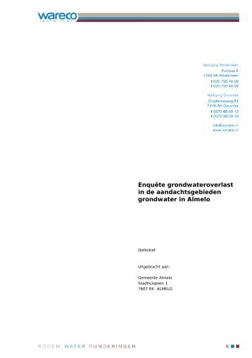 Rapport Grondwaterenguête - Gemeente Almelo