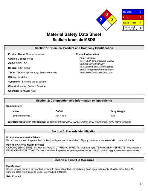 MSDS - Finar Chemicals Limited