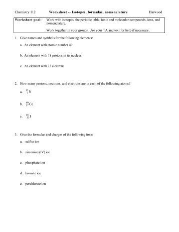 Isotope and Ions Practice Worksheet Name