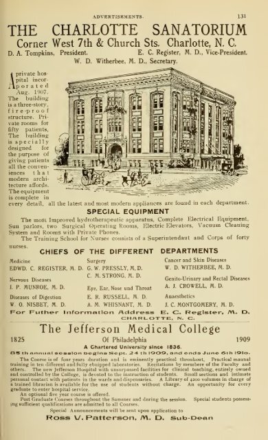 Vol. 60, 1909 - University of North Carolina at Chapel Hill