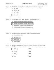 Chemistry 112 1st Hour Exam - UIC Department of Chemistry