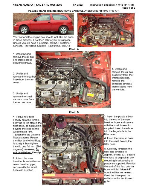 Nissan Almera I 1 4l 1 4l 1995 2000 57 0322 Instruction