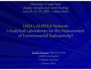 IAEA's ALMERA Network (Analytical Laboratories for ... - ARPA FVG