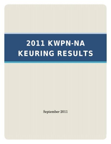 2011 KWPN-NA KEURING RESULTS