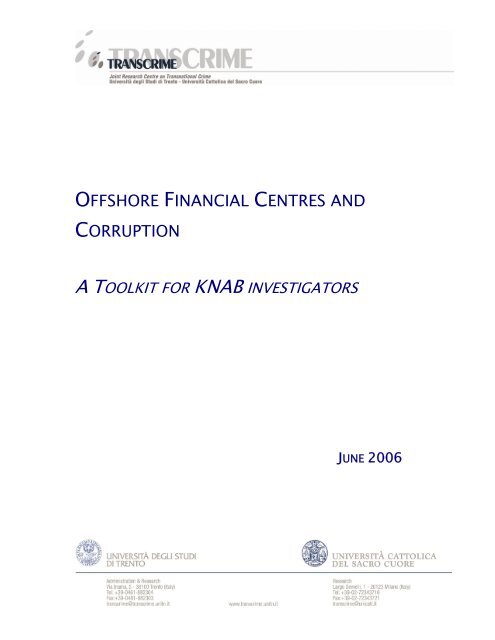 OFFSHORE FINANCIAL CENTRES AND CORRUPTION - KNAB