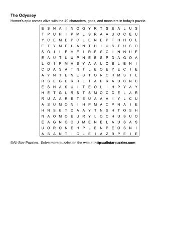 a PDF file of the The Odyssey Word Search Puzzle - All-Star Puzzles