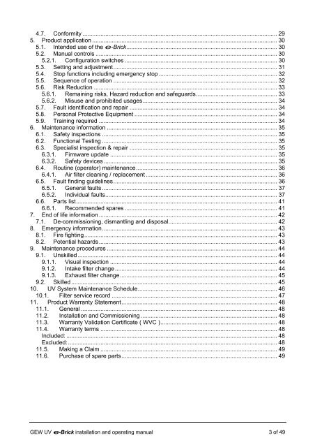 e-brick installation and user manual - GEW UV System v1.0