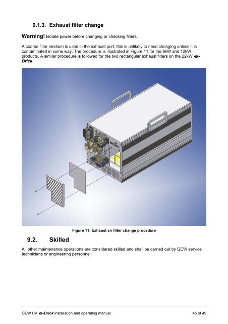 e-brick installation and user manual - GEW UV System v1.0