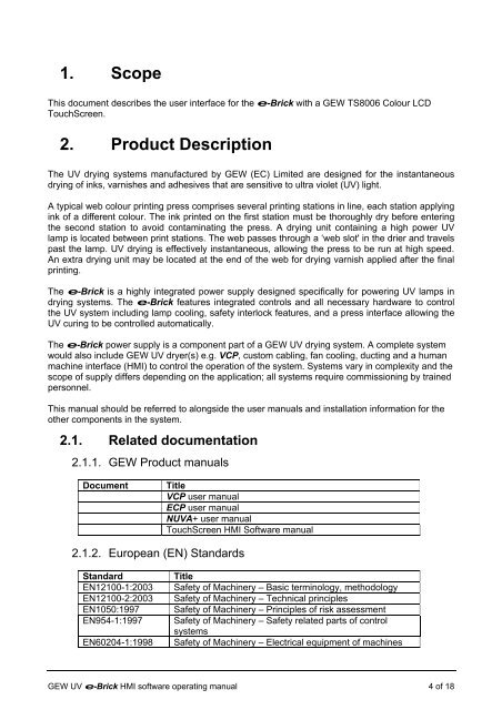 e-brick installation and user manual - GEW UV System v1.0