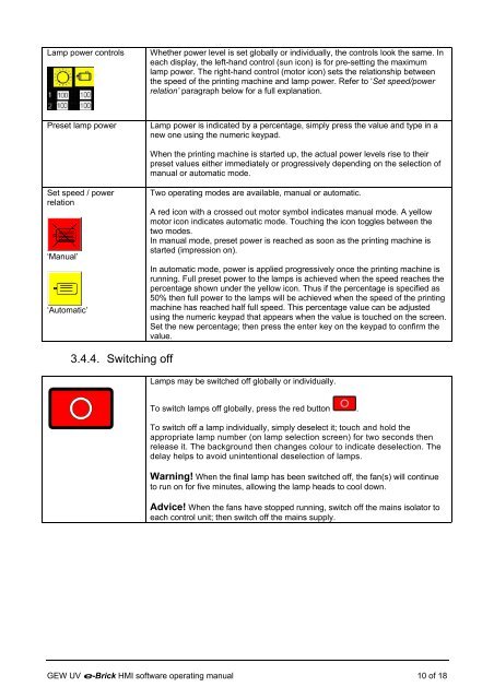 e-brick installation and user manual - GEW UV System v1.0