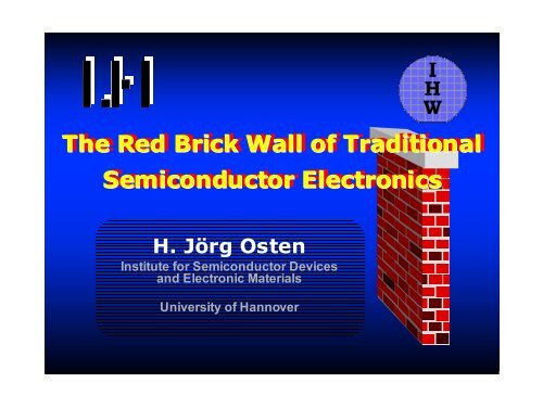 The Red Brick Wall of Traditional Semiconductor Electronics The ...