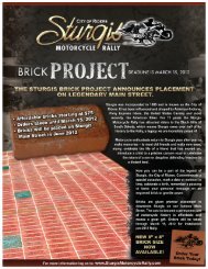 STURGIS BRICK REGISTRY - Sturgis Motorcycle Rally