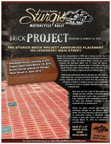 2012 Sturgis Brick Project - Sturgis Motorcycle Rally Media Center