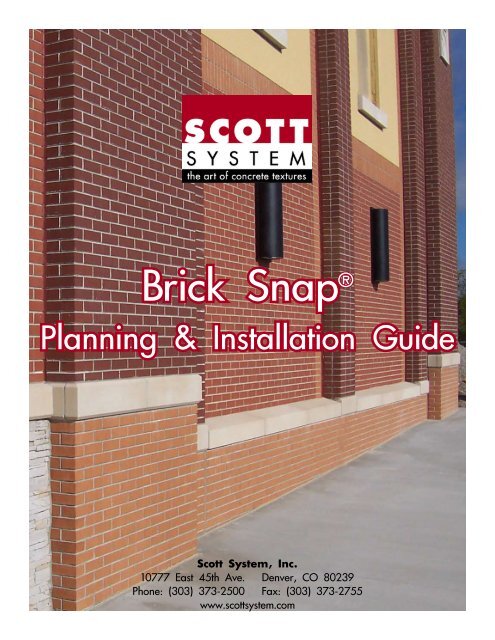 Brick Snap® Installation Guide (pdf) - Scott System