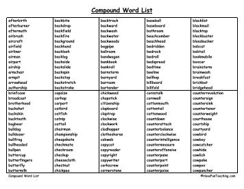 Compound Word List - Have Fun Teaching
