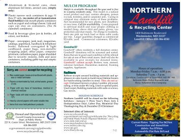 Northern Landfill Brochure - Carroll County Government