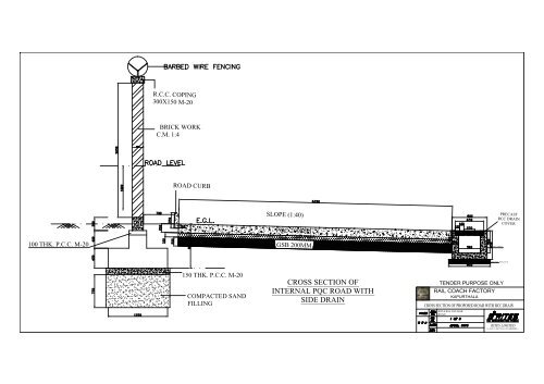 Cross Section Of Internal Pqc Road With Side Drain Rites Cross Section Of Internal Pqc Road With Side Drain Rites