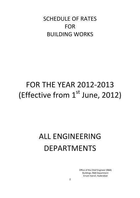 BUILDINGS – SoR: 2012-2013