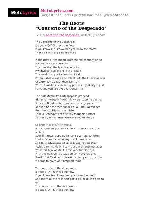 What! Desperado Lyrics