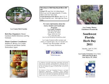 Southwest Florida Herb Day 2011 - Lee County Extension