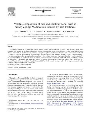 Volatile composition of oak and chestnut woods used in brandy ...