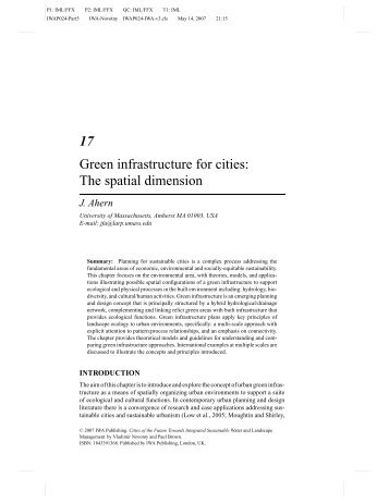 Green infrastructure for cities: The spatial dimension - University of ...