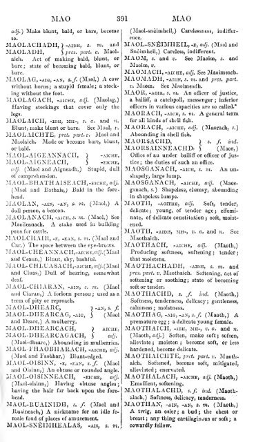 A dictionary of the Gaelic language, in two parts, I. Gaelic and ...