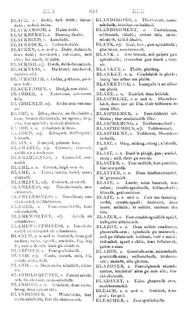 A dictionary of the Gaelic language, in two parts, I. Gaelic and ...