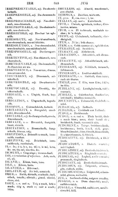 A dictionary of the Gaelic language, in two parts, I. Gaelic and ...