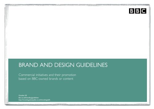 BRAND AND DESIGN GUIDELINES - BBC