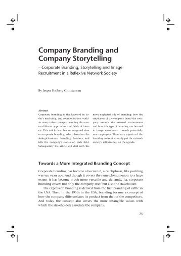 Company Branding and Company Storytelling - Kommunikationsforum