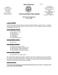 Board Mins 6-25-09 (LV).pdf - Nevada State Contractors Board