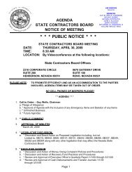 PUBLIC NOTICE - Nevada State Contractors Board