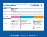 Friday 31 August - RiPPiR Pre-Conference Meeting - Forum Point 2