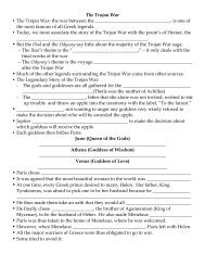 The Trojan War (Notes Handout) - Medina City Schools