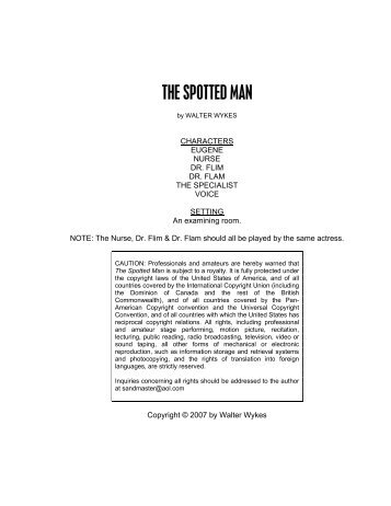 THE SPOTTED MAN - TheatreHistory.com