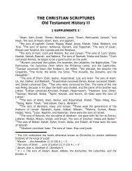 THE CHRISTIAN SCRIPTURES Old Testament History II - Angelfire