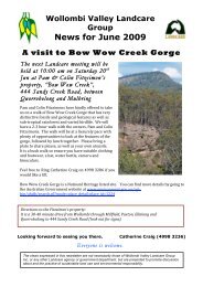 Landcare Newsletter - June 2009 - Wollombi Valley Online