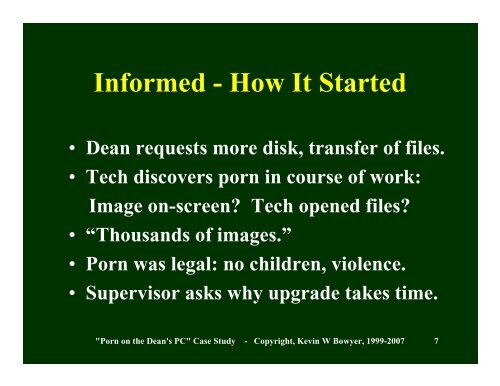 “Porn on the Dean's PC” - School of Computing and Information ...
