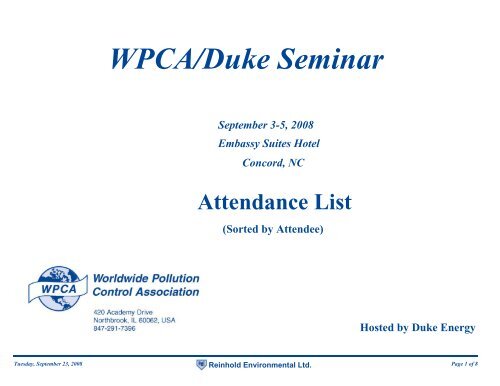 WPCA/Duke Seminar