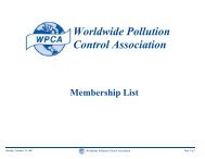 WPCA Membership List - Worldwide Pollution Control Association